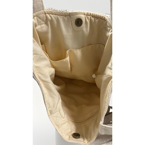 NWT World Market Beige Shopping Tote Bag Havana Shells Beads Coins Beach - Picture 6 of 8